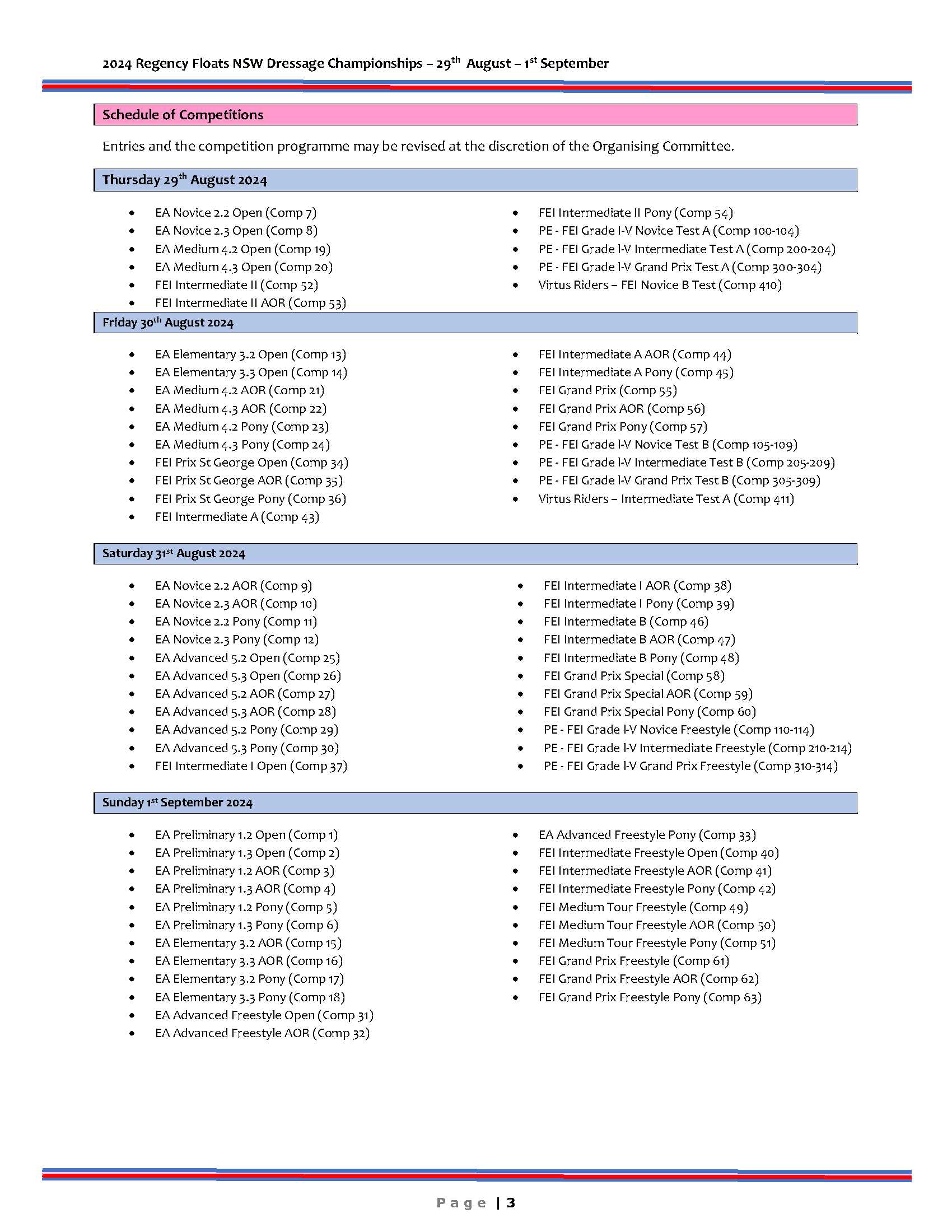 2024 NSW States What's On Dressage New South Wales